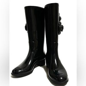 SOLD❤️ CHANEL - Black Rubber Boots